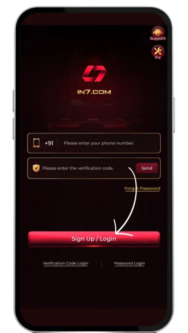 Click on the login button